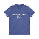 Winter Garden V-Neck Tee - Casual Comfort, Unisex