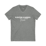 Winter Garden V-Neck Tee - Casual Comfort, Unisex