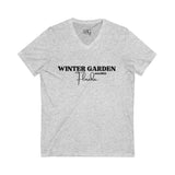 Winter Garden V-Neck Tee - Casual Comfort, Unisex