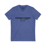 Winter Garden V-Neck Tee - Casual Comfort, Unisex