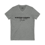 Winter Garden V-Neck Tee - Casual Comfort, Unisex