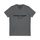 Winter Garden V-Neck Tee - Casual Comfort, Unisex