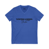 Winter Garden V-Neck Tee - Casual Comfort, Unisex