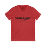 Winter Garden V-Neck Tee - Casual Comfort, Unisex
