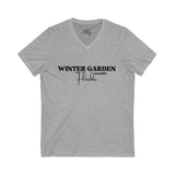 Winter Garden V-Neck Tee - Casual Comfort, Unisex
