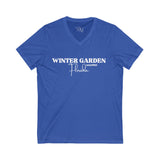 Winter Garden V-Neck Tee - Casual Comfort, Unisex