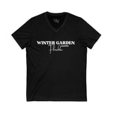 Winter Garden V-Neck Tee - Casual Comfort, Unisex