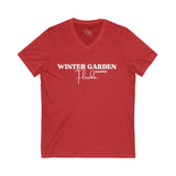 Winter Garden V-Neck Tee - Casual Comfort, Unisex