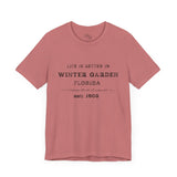 Life Is Better In Winter Garden Crew Neck Tee - Casual Comfort, Unisex