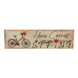 Here Comes Spring Sign With Bicycle