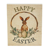 Happy Easter Sign With Bunny & Eggs