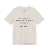 Life Is Better In Winter Garden Crew Neck Tee - Casual Comfort, Unisex