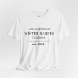 Life Is Better In Winter Garden Crew Neck Tee - Casual Comfort, Unisex