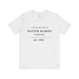 Life Is Better In Winter Garden Crew Neck Tee - Casual Comfort, Unisex