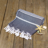 Aegean Concept Turkish Beach Towel, Oversized, Quick-Dry: Grey Blue / 37 x 77 IN. (Pack of 1)