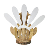Wood Turkey Figurine 15.75" Rustic Thanksgiving Decor