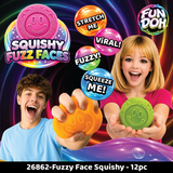 Fun Doh Fuzzy Face Squishy Sensory Toy Variety - 12/Display: Wholesale Price