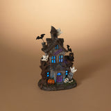 11.6 in. Illuminated Spooky Haunted Halloween House Battery
