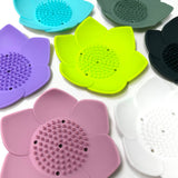 Shower Steamer Tray - Lotus Shape - Flexible Silicone: Lime green