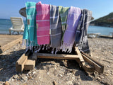 Aegean Concept Turkish Beach Towel, Oversized, Quick-Dry: Grey Blue / 37 x 77 IN. (Pack of 1)