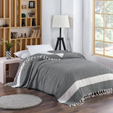 Queen Size: Turkish Cotton Blanket- Queen Size 88"x90": Black / Queen (88”x90”
