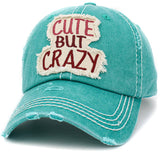 Cute But Crazy Vintage Ballcap: BLK