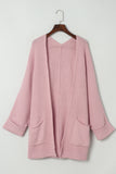 Pink Cardigan Oversized - Fold Over Sleeve - Open Front