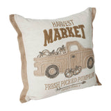 Neutral Fall Farmhouse Truck Throw Pillow