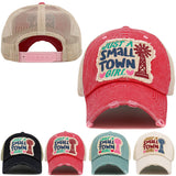 Just A Small Town Girl Meshback Ballcap: BLK-KHK