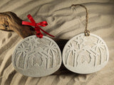 Nativity Under Palms Sand Ornament