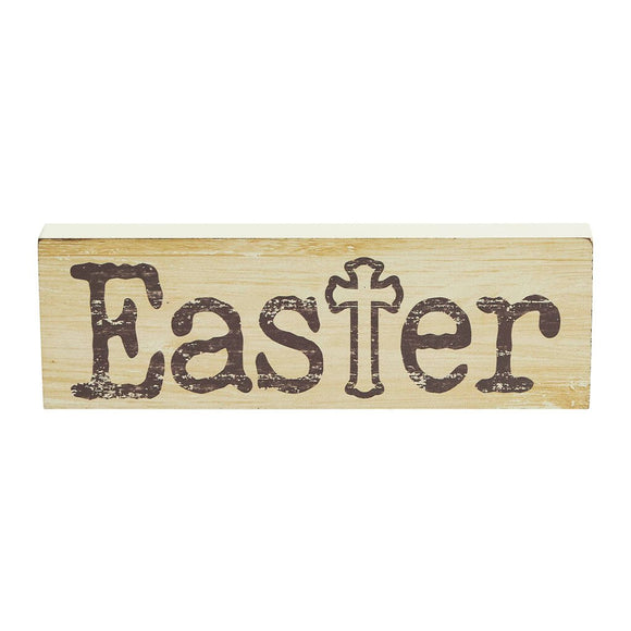 Easter Block Sign With Cross