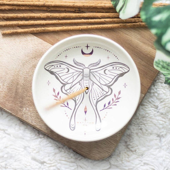 Cream Luna Moth Incense Holder