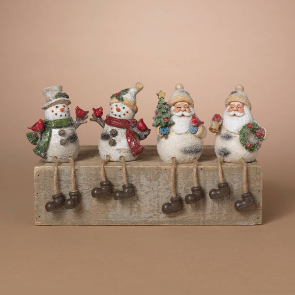 Santa W/ dangle legs Shelf Sitter