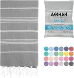 Aegean Concept Turkish Beach Towel, Oversized, Quick-Dry: Grey Blue / 37 x 77 IN. (Pack of 1)