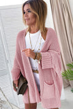 Pink Cardigan Oversized - Fold Over Sleeve - Open Front