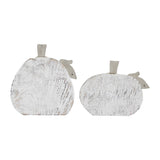 Whitewashed Wood Pumpkin Set | Rustic Fall Home Decor