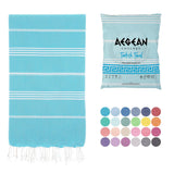 Aegean Concept Turkish Beach Towel, Oversized, Quick-Dry: Grey Blue / 37 x 77 IN. (Pack of 1)