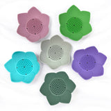 Shower Steamer Tray - Lotus Shape - Flexible Silicone: Cloud gray
