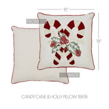 Candy Cane Christmas Throw Pillow 18x18