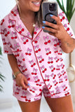 Bow Print Short Pajama Set
