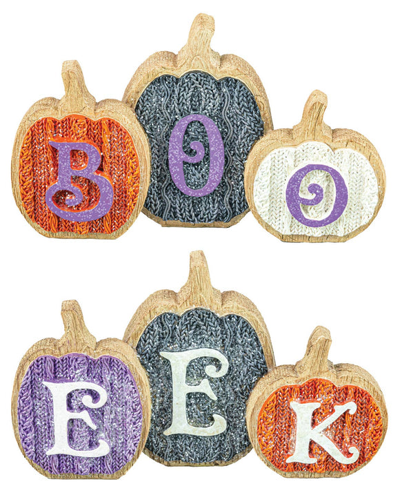 EEK BOO CROCHET PUMPKINS TABLETOP 2 AST