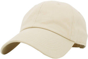 Blank Low Profile Cotton Baseball Cap: Ivory