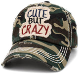 Cute But Crazy Vintage Ballcap: BLK