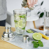 7-Cocktail Recipe Stainless Steel & Glass Shaker - 13.5 oz