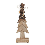 Christmas Tree Two-Toned Natural Wood Figurine 11.75in
