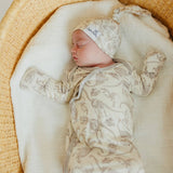 Top Knot Hat - Jurassic Park Fossils: 0-4 Months