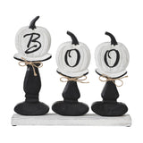 BOO Pumpkins Wooden Table Sign 12.5x13.5x2