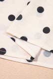 White Polka Dot Ruffled Slit Maxi Skirt
