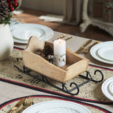 Wood Christmas Sleigh Tabletop Decor 14.75 Inch