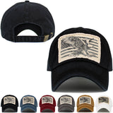 EAGLE FLAG VINTAGE BALLCAP: BLK